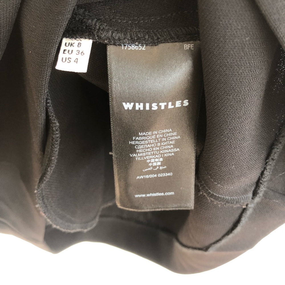 WHISTLES Black Paige V Neck Dress, Size 4 - Picture 8 of 10